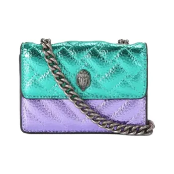 Kurt Geiger London Quilted Artificial Leather Crossbody Bag Shoulder Bag Mini Women's Green & Purple