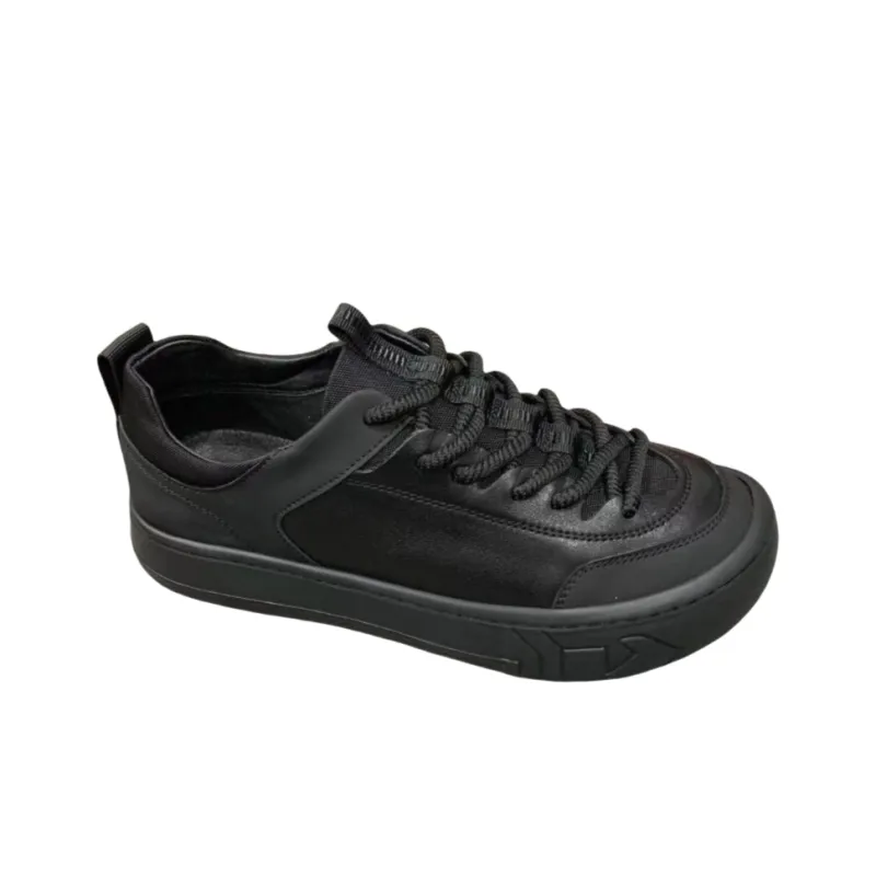 Mo Xu Men's Casual Shoes Men Low Top Black-3