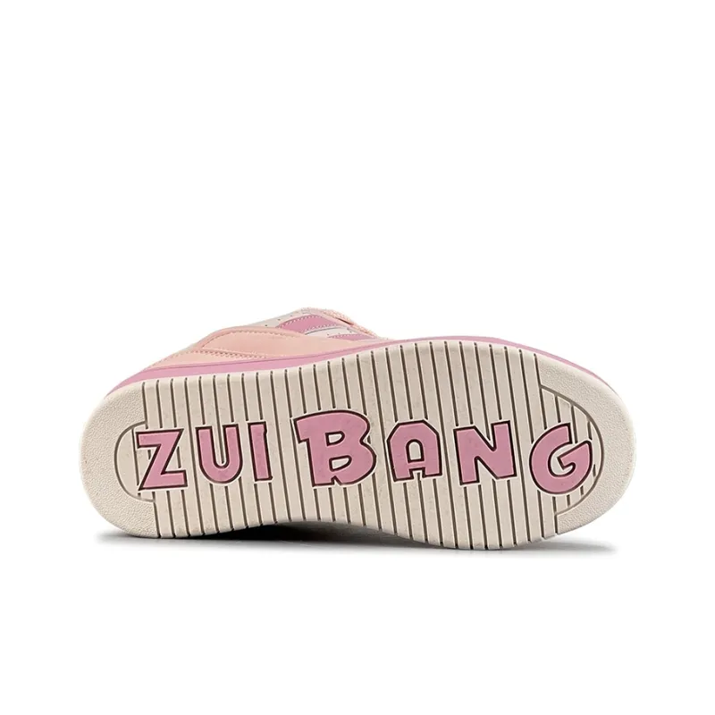 ZUIBANG Puffy Shoes Anti Slip Wear Resistant Low Top Skateboard Shoes Women's Cherry Blossom Pink-5