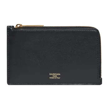 Balenciaga Calfskin Coin Purses Card Holders Regular Women's Black