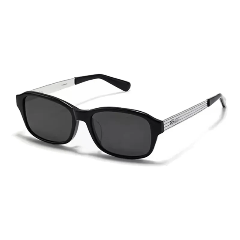 Fakeme Β Titanium Plate Irregular Shape Sunglasses Women's Silver-0