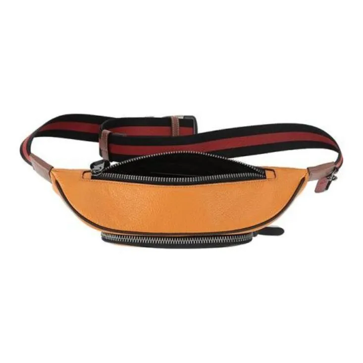 COACH Thompson Cow Leather Sling Bag, Fanny Pack Medium Size Unisex Candy Color Orange-4