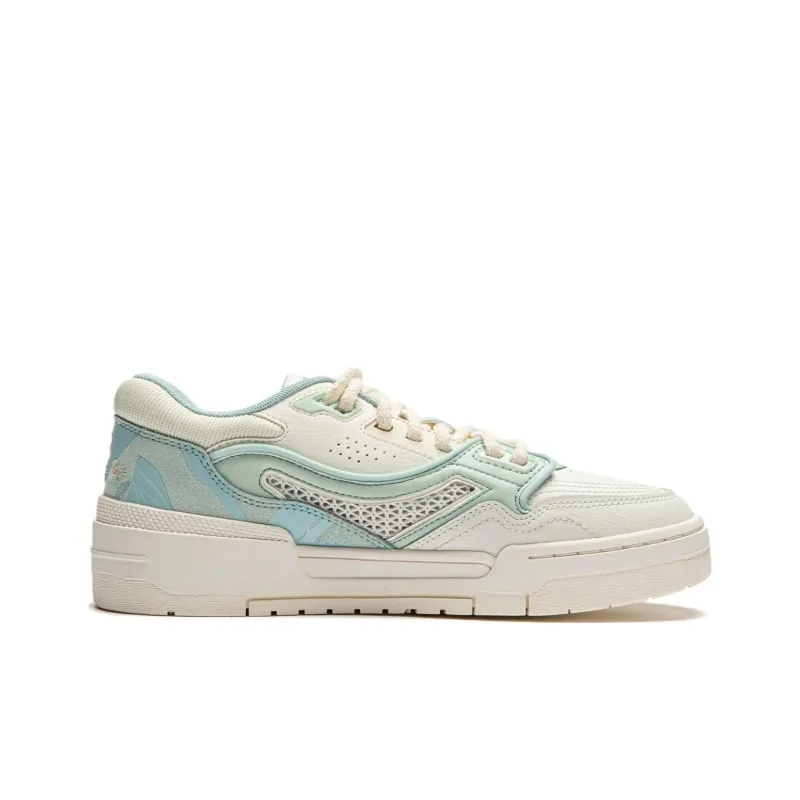 LINING 001 BTC Skateboard Shoes Women's Low Top Ivory/Light Moss Green-1
