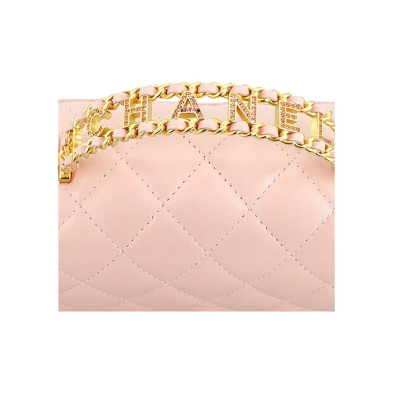 CHANEL Classic Flap CF Sheepskin Flap Bag, Shoulder Bag, Crossbody Bag Trumpets Women's Cherry Blossom Pink-5