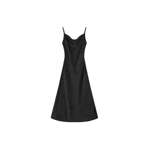 THE SEA LIFE Slip Dresses Women's Black Mage