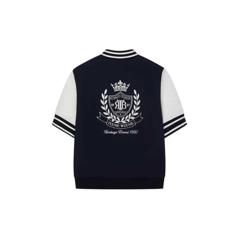 Teenie Weenie Cropped Coat Women's Navy Blue-1
