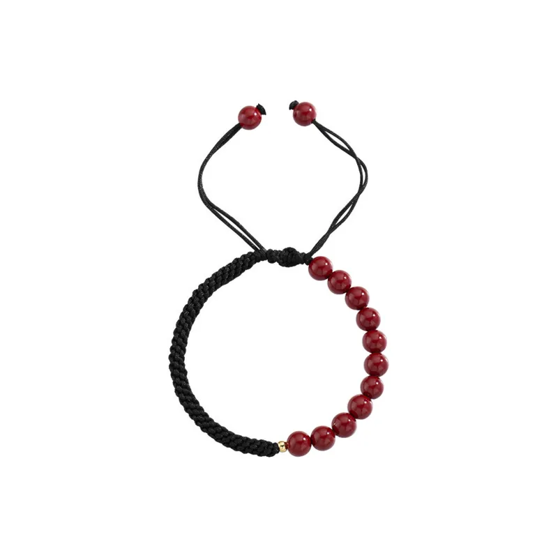MIDNIGHT MOMENT Reconstructed Cinnabar Jade Bracelets Unisex-2
