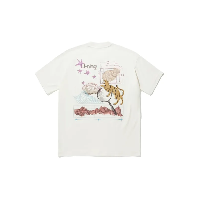 LiNing T Shirts Unisex Ecru-1