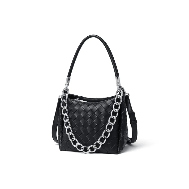 RED DRAGONFLY Cow Leather Tote Bag, Handbag, Shoulder Bag, Bucket Bag Regular Women's Black-0