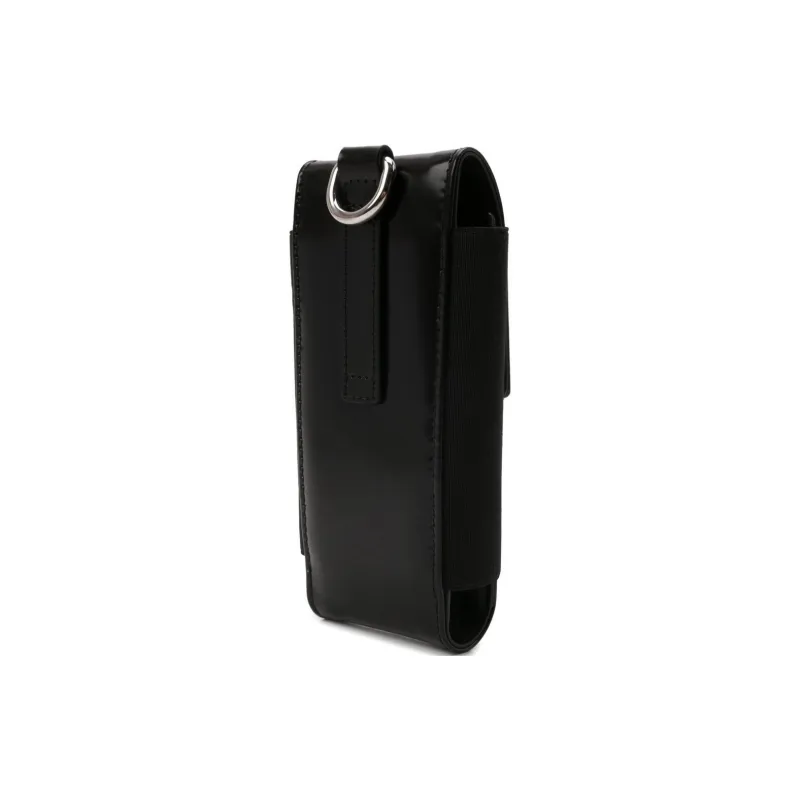 PRADA Shiny Leather Cell Phone Pouch Men's Black-2