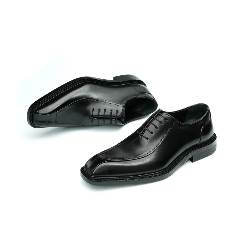 ASTON M.JAZZ Dress Shoes Men Low Top Black/Coffee-4