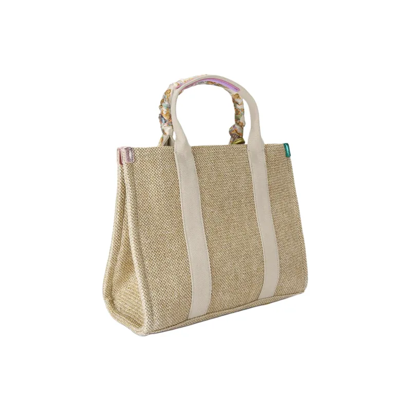 Kurt Geiger London Natural Woven Fabric Shoulder Bag Crossbody Bag Handbag Women's Beige-3