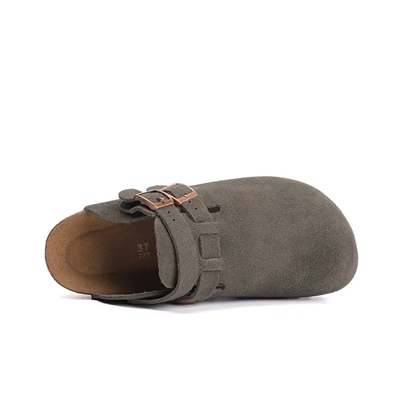 Khadgar Mules Slip on Shoes With Partial Coverage, Reversible, Birkenstock, Cork Soft Sole Closed Toe Slippers Unisex-24