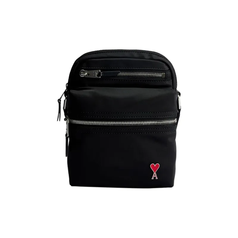 AMIPARIS Nylon Shoulder Bag, Crossbody Bag Regular Men's Black-0