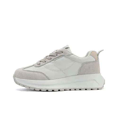 RED DRAGONFLY Casual Shoes Women's Low Top White, Gray, And Beige With Gold Accents