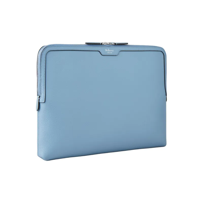 Mulberry Grained Leather Clutch Small Size Women's Blue Gray-1