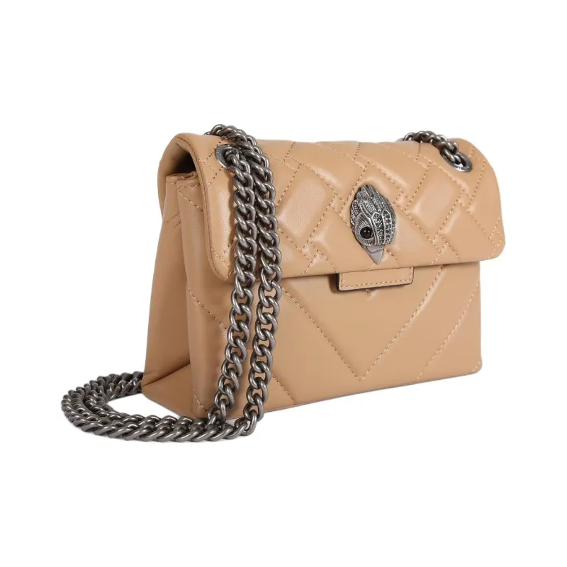 Kurt Geiger London Kensington Lambskin With Sheepskin Shoulder Bag, Crossbody Bag Mini Women's Camel-2