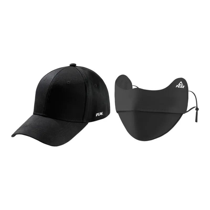 PEAK Cotton Baseball Caps Unisex Black White-0