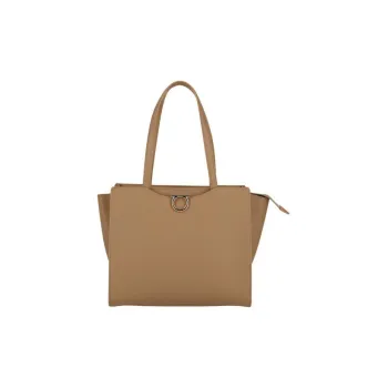 Ferragamo Gemini Leather Shoulder Bag Camel