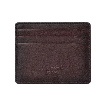 MONTBLANC Leather Card Holder Wallet Men's Brown