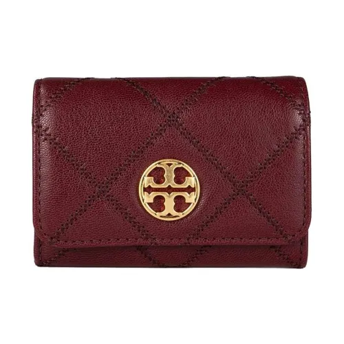 TORY BURCH TB Willa Leather Business Card Holder Wallet Regular Women's Burgundy