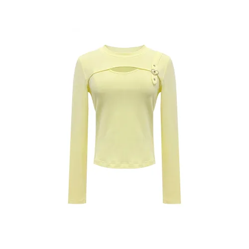 FOREVER 21 T-Shirts Women's Light Yellow