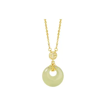 DAISY BEAUTY Necklaces Pale Greenish-White Jade Women's