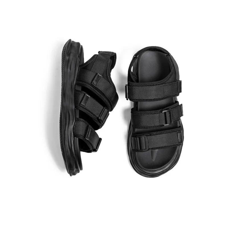 SHUPATE Beach Sandals Men Black/White-2