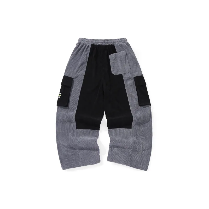 GENANX Straight Casual Pants Unisex Gray Blue-1