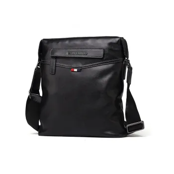 Old Man's Head Cow Leather Small Square Bag Crossbody Bag Shoulder Bag Regular Men's Black