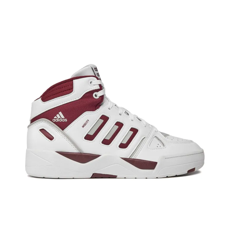 Adidas Midcity Mid Cushioned Slip Resistant High Top Basketball Shoes Unisex White Red-1