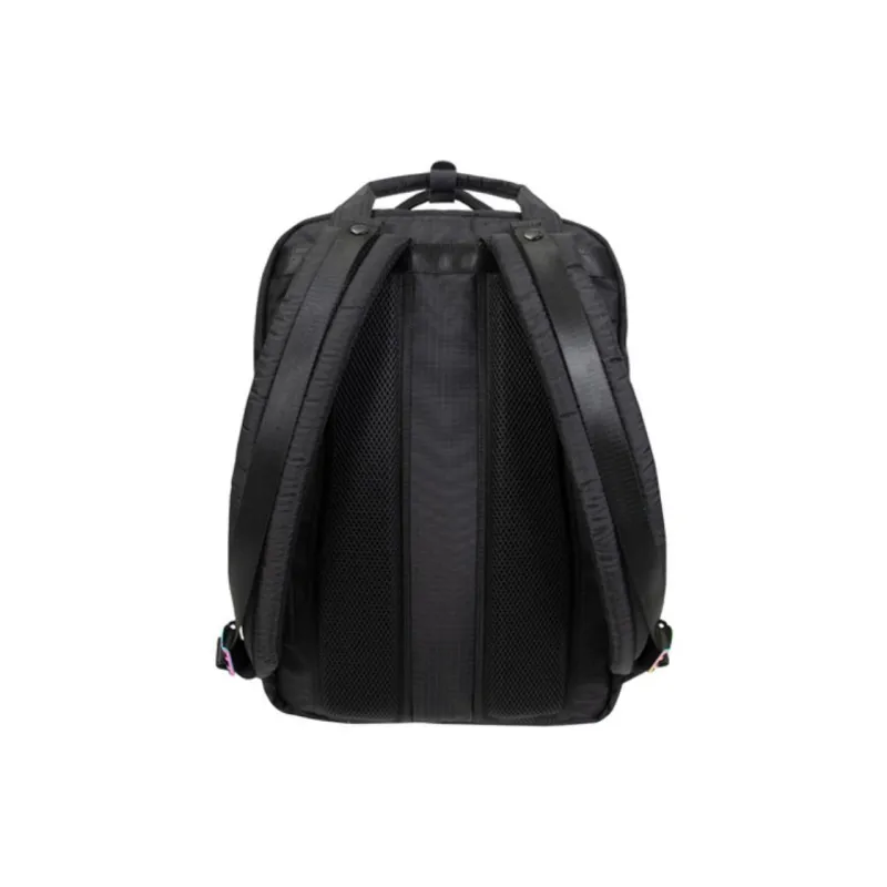 Doughnut Nylon Fabric Laptop Bag Backpack Portable Backpack Regular Unisex Black-2