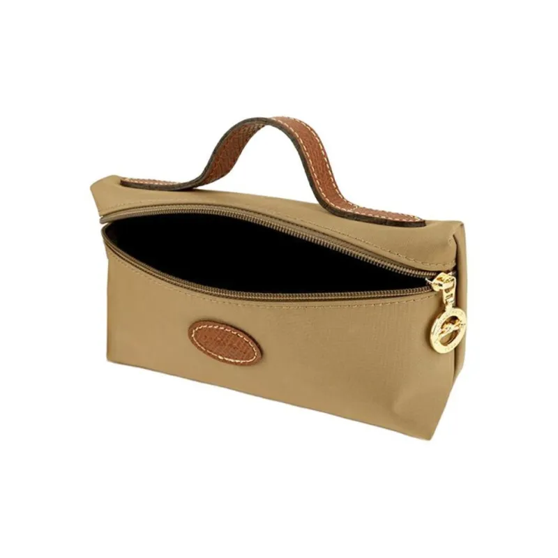 LONGCHAMP Le Pliage Canvas Makeup Bags Clutches Women's Sand Gray-3