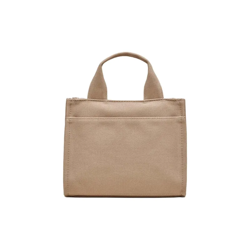 DKNY 100% Cotton Tote Bag Shopping Bag Shoulder Bag Crossbody Bag Handbag Small Size Women's Light Brown-2