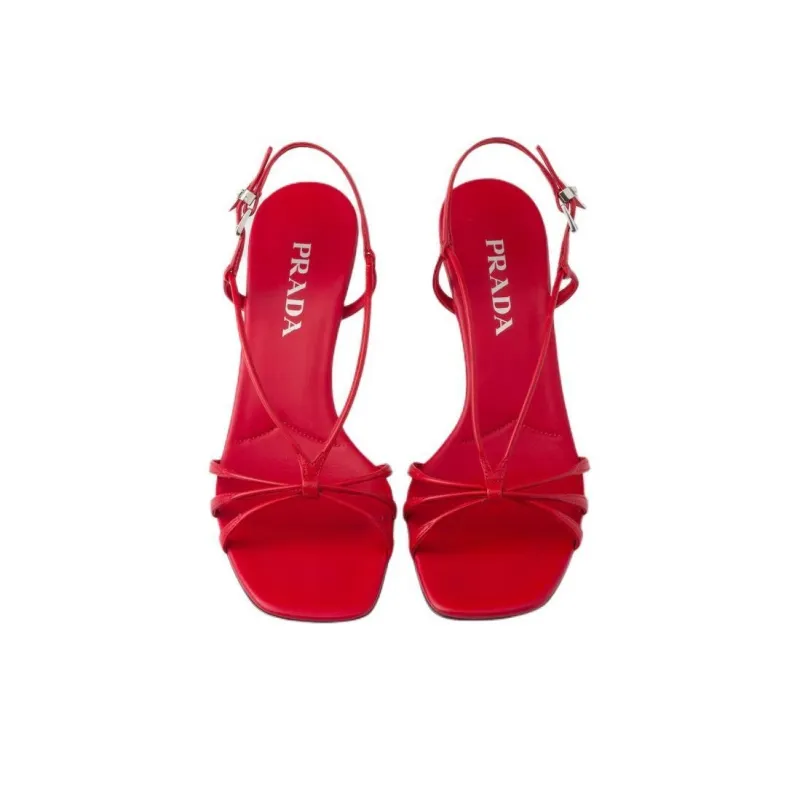 PRADA One Strap Sandals 5.5cm Women's Red-5