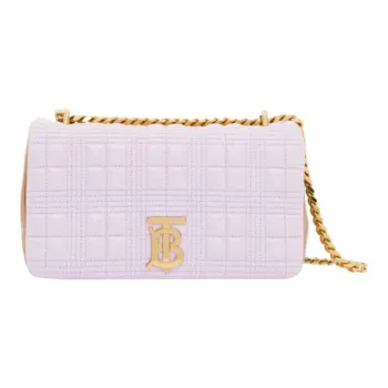 Burberry Lola Lola Bag Lambskin Shoulder Bag Crossbody Bag Small Size Women's Pink