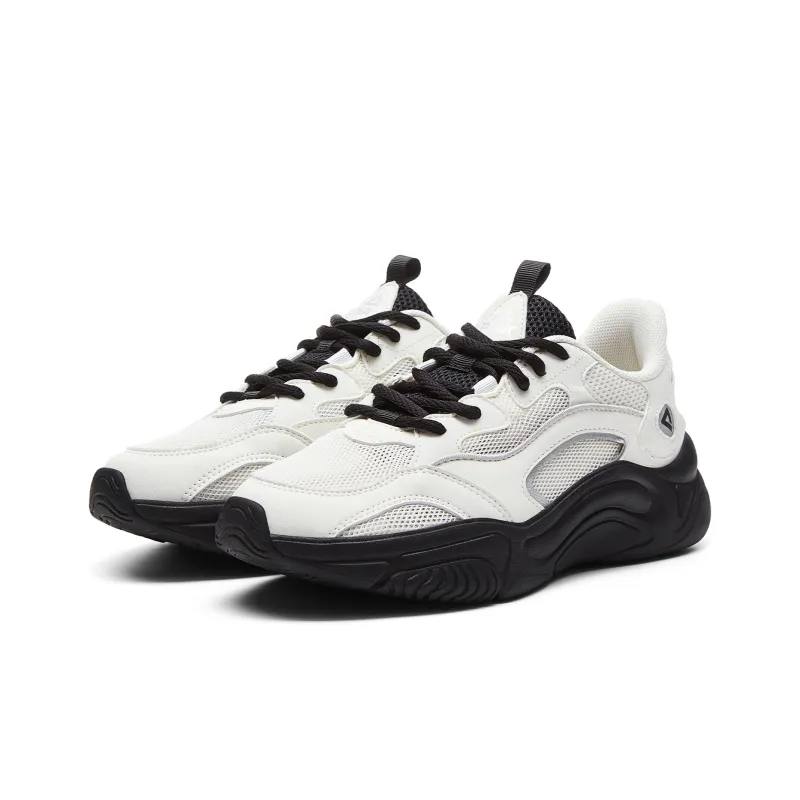 PEAK Shock Absorbers Slip Resistant, Abrasion Resistant, Breathable Low Top Casual Shoes Women's Ecru Black-2