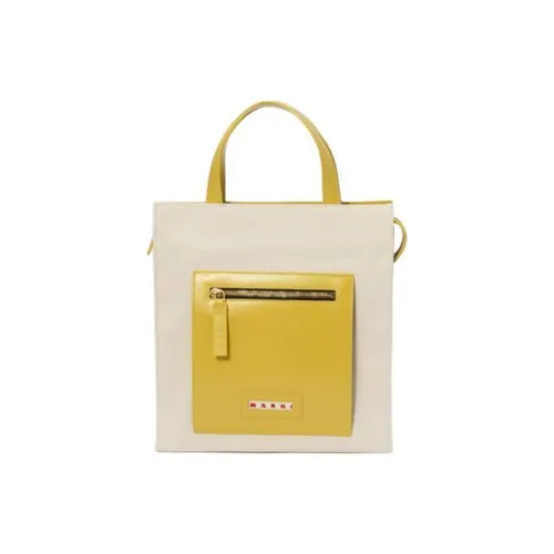 MARNI Cotton With Leather Tote Bag, Shopping Bag, Handbag Trumpets Women's Yellow
