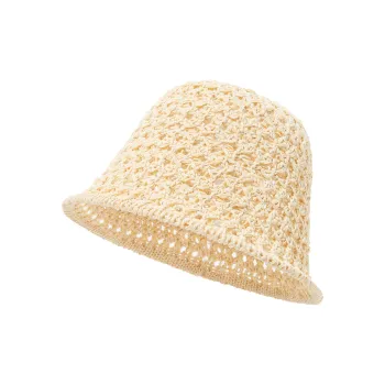 BAIJUAN Straw Woven Polyester Bucket Hats Unisex
