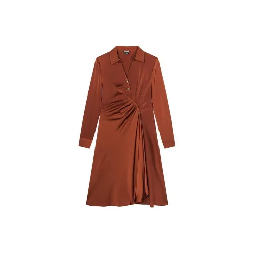 DKNY Long-Sleeved Dresses Women's Maroon