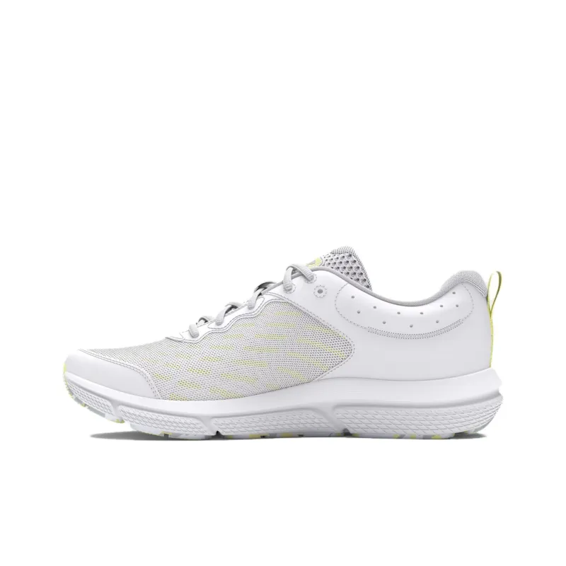Under Armour Charged Assert 10 Cushioning Slip Resistant Low Top Casual Running Shoes Women's White Yellow-0
