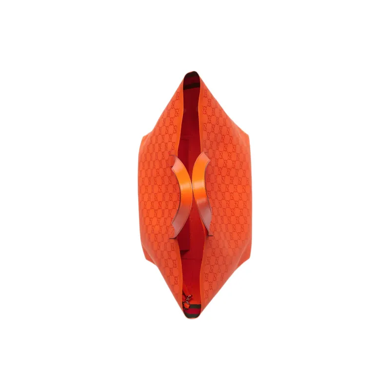 GUCCI Canvas Tote Bag Shopping Bag Handbag Medium Size Unisex Orange-5