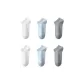 6 Pack (2 White+2 Gray Blue+2 Light Gray)