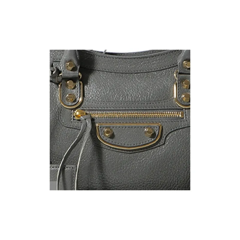 Balenciaga Shiny Goatskin Handbag, Shoulder Bag Trumpets Women's Gray-7