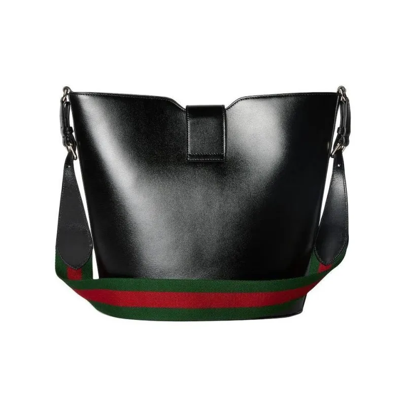 GUCCI Patent Leather Bucket Bags Crossbody Bag Shoulder Bag Women's Black-3