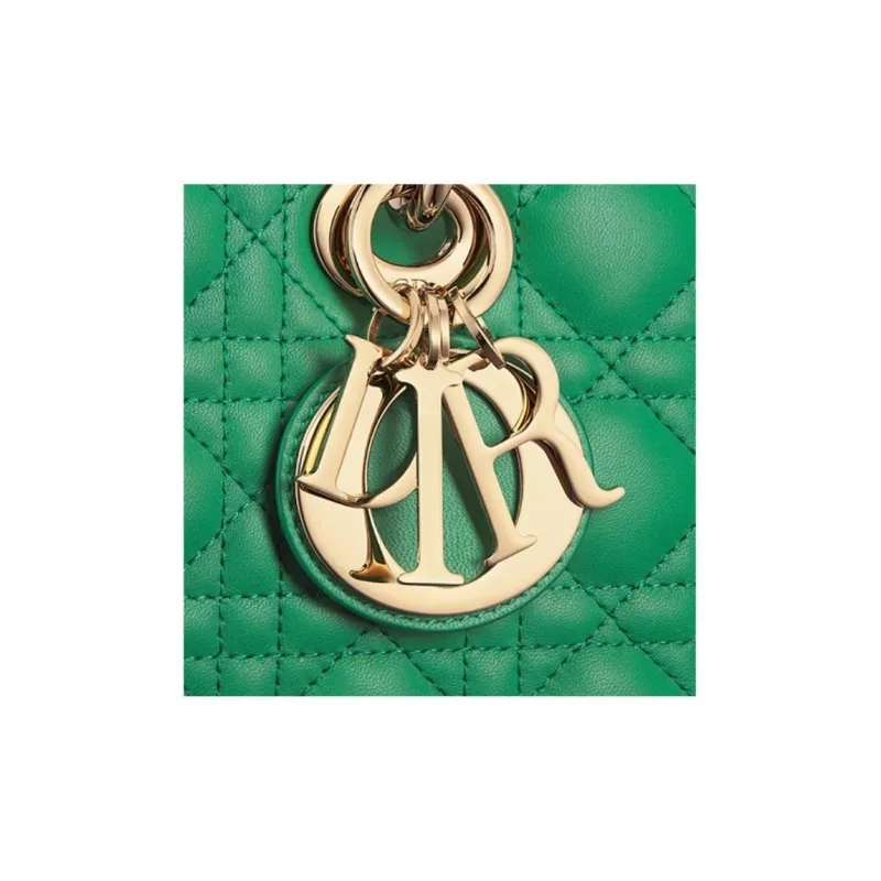 DIOR Lady D-JOY Lambskin Crossbody Handbags Medium Size Women's Moss Green-6
