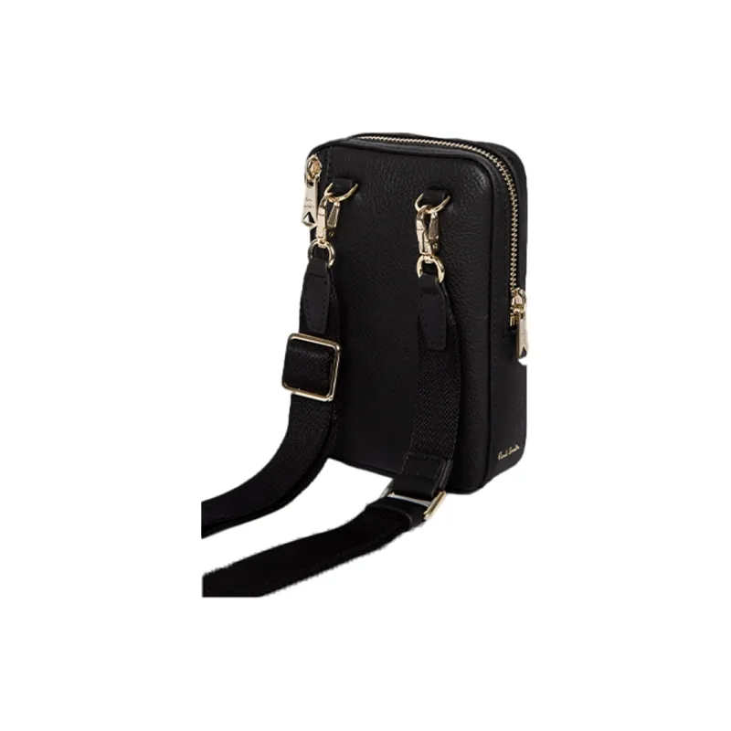 Paul Smith Cow Leather Crossbody Bag Small Size Men's Black-1