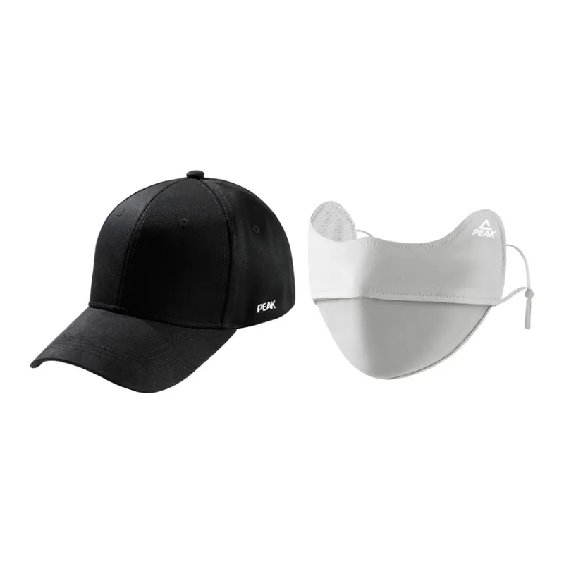 PEAK Cotton Baseball Caps Unisex Black White-3