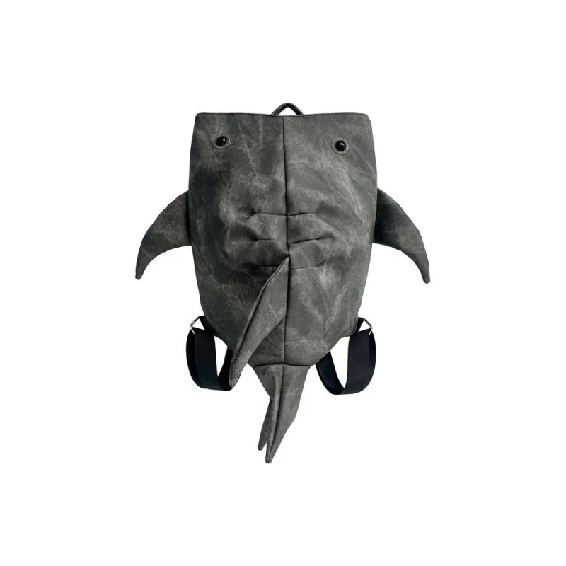 Dusen Kangaroo Denim Backpack Unisex Light Gray/Dark Gray/Blue/Coffee-2