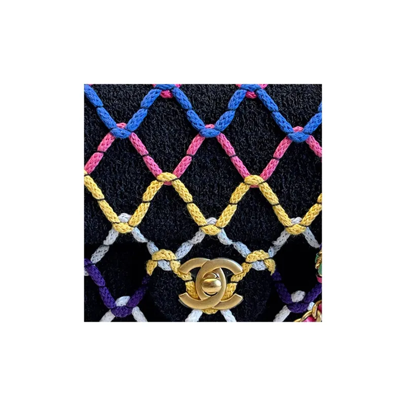 CHANEL Classic Flap CF Woolen Flap Bag, Shoulder Bag, Crossbody Bag Women's Multicolor-1